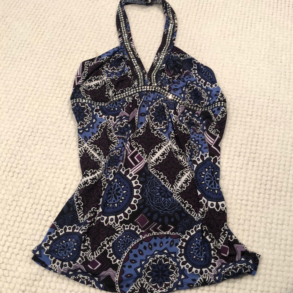 I.N.C. Halter-top with rhinestone detail